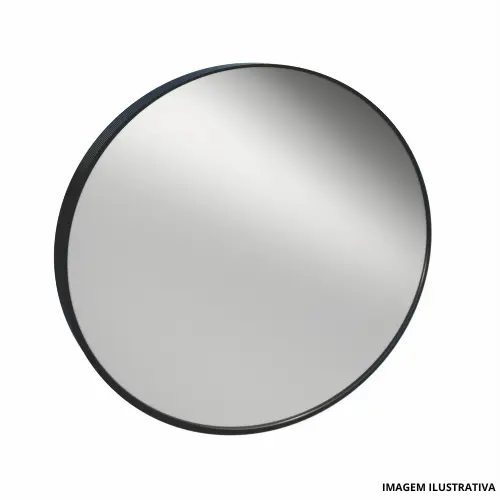 Espelho Oval 48,5X57,5Cm Perfil Black- Crismetal