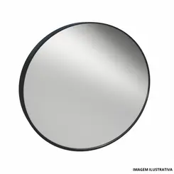 Espelho Oval 48,5X57,5Cm Perfil Black- Crismetal