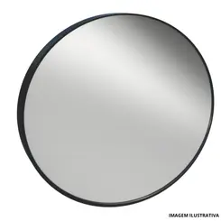 Espelho Redondo 48Cm Perfil Black-Crismetal