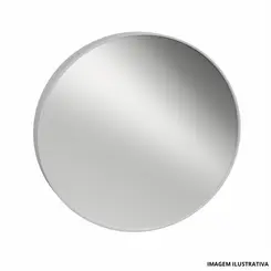 Espelho Redondo 48Cm Perfil Silver-Crismetal