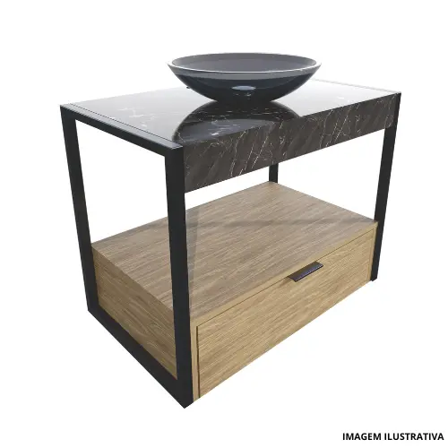 Gabinete 71,2X43X68Cm Creta Porce Nero-Crismetal