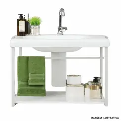 Lavabo 66X44,5X38,5Cm Chelles Branco-Crismetal