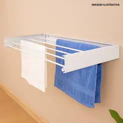 Varal Parede Magicmax 5V 89X45X11Cm Branco-Maxeb