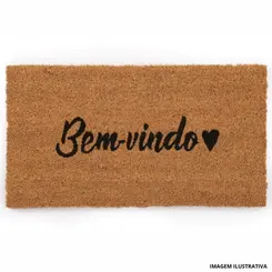 Tapete Fibra Coco 60x33cm Bem-vindo Amor - Kapazi