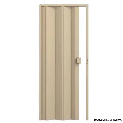Porta Sanfonada 85cm Bege Liso - Permatti
