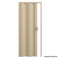 Porta Sanfonada 85cm Bege Liso - Permatti