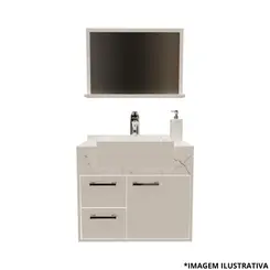 Kit Toucador Gracux 56,5CM Branco/ Marmorizado-Cerocha
