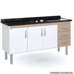 Gabinete De Cozinha Toquio 1,44Mt Cerejeira-Aj Rorato
