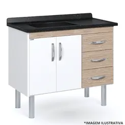 Gabinete De Cozinha Toquio 0,96Mt Cerejeira-Aj Rorato