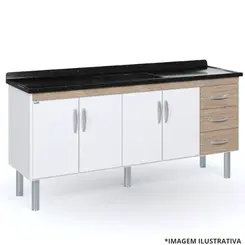 Gabinete De Cozinha Toquio 1,74Mt Cerejeira-Aj Rorato