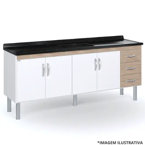 Gabinete De Cozinha Toquio 1,92Mt Cerejeira-Aj Rorato