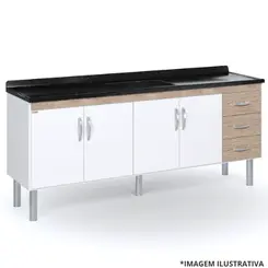 Gabinete De Cozinha Toquio 1,92Mt Cerejeira-Aj Rorato