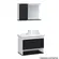 Kit Toucador Bergamo 63,5Cm Textura Preto Pia Creta Redonda-Aj Rorato