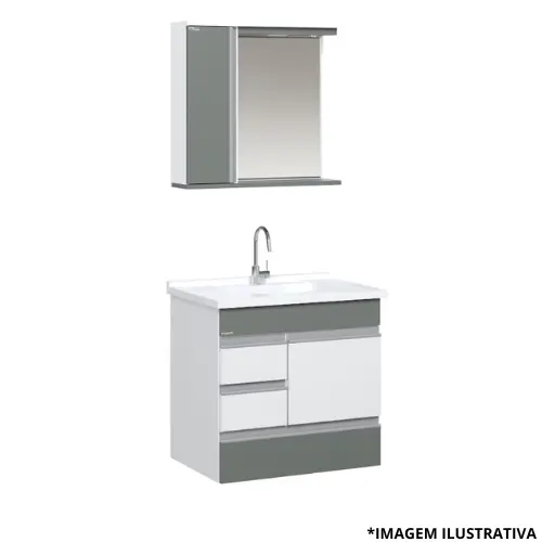 Kit Toucador Modena 59,Cm 2 Gavetas Moss Absoluto-Aj Rorato