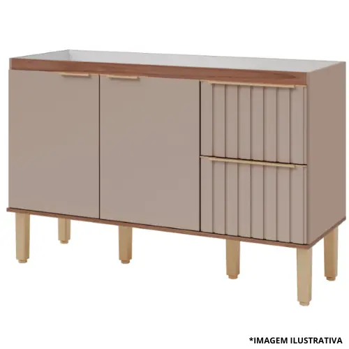 Gabinete De Cozinha Ágata 1,44Mt Cappuccino/Freijó-Mgm