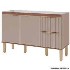 Gabinete De Cozinha Ágata 1,44Mt Cappuccino/Freijó-Mgm