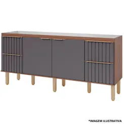 Gabinete De Cozinha Ágata 1,94Mt Freijó/Titanium-Mgm