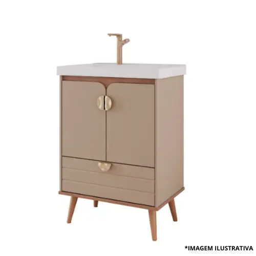 Toucador Trancoso 60Cm Cappuccino/Freijó -Mgm