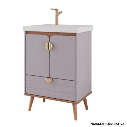 Toucador Trancoso 60Cm Platina/Freijó-Mgm