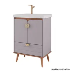 Toucador Trancoso 60Cm Platina/Freijó-Mgm