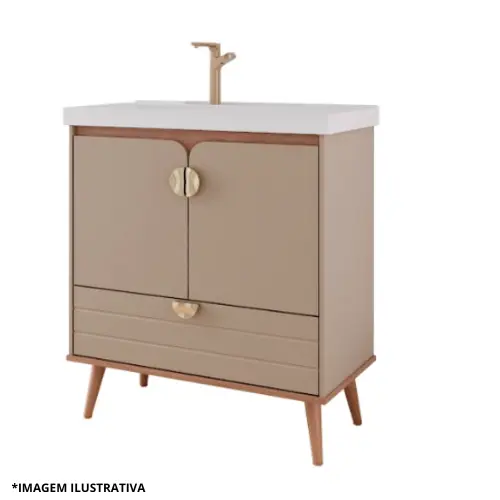Toucador Trancoso 80Cm Cappuccino/Freijó-Mgm