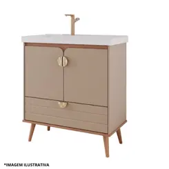 Toucador Trancoso 80Cm Cappuccino/Freijó-Mgm