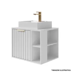 Toucador Noruega 60Cm Branco Cuba Sobrepor-Mgm