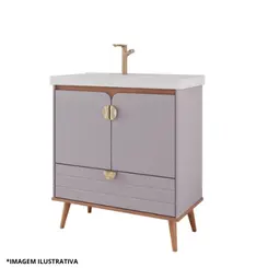 Toucador Trancoso 80Cm Platina/Freijó -Mgm