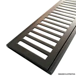 Conjunto de Grelha C/ Suporte Alumínio Sup.Veicular 10x100 Preto - Lgmais