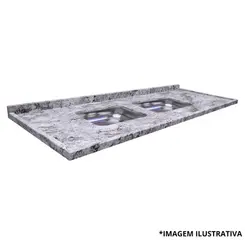Pia De Granito 2 Cubas Onix Cinza 1,82Mts-Kasa Granito