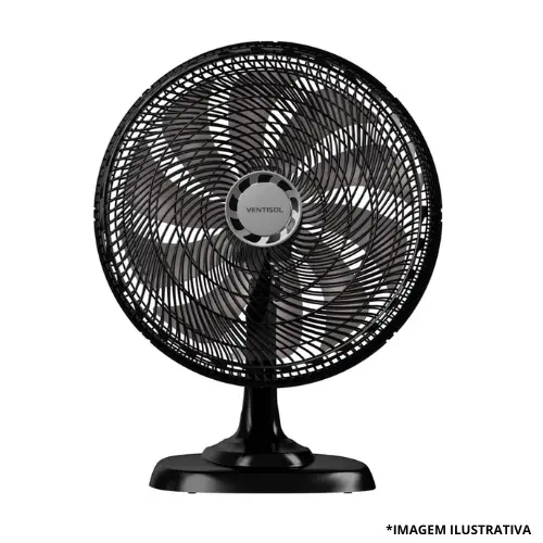 Ventilador Mesa Turbo 50Cm Preto/Cinza 127V-Ventisol