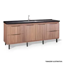 Gabinete De Cozinha Elite 1,94Mt Freijo/Freijo-Locatt