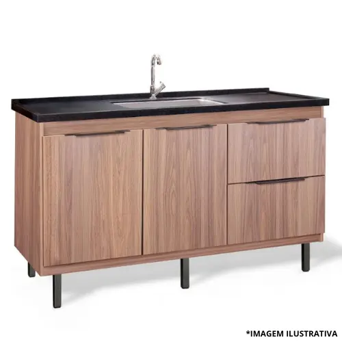 Gabinete De Cozinha Elite 1,44Mt Freijo/Freijo-Locatt