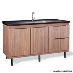 Gabinete De Cozinha Elite 1,44Mt Freijo/Freijo-Locatt