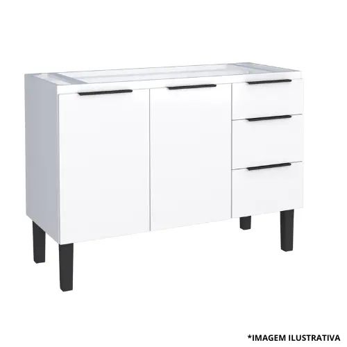 Gabinete De Cozinha Aço Jupiter 1,14Mt Branco Mon-Cozimax