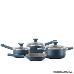Conjunto De Panelas Intense 4 Peças Azul-Euro
