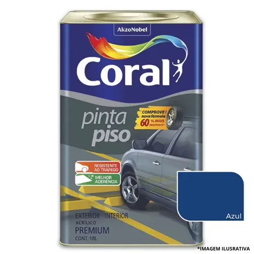 Tinta Pinta Piso Azul 18 Litros- Coral