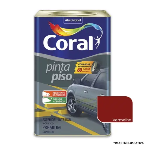 Tinta Pinta Piso Vermelho 18 Litros -Coral