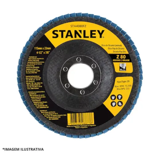 Disco Flap Fibra Con 4 1/2 X 7/8 780-Stanley