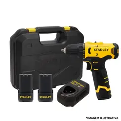 Parafusadeira/ Furadeira 3/8 10MM 12V Com 2 Baterias SCH10D2KBR-Stanley