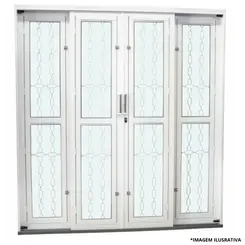 Porta de Correr Aço Branco para Poste Elo 4 Folhas 215x200 -CRV