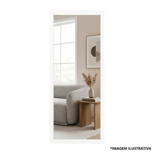 Espelho 33x73 Moldura 2x2 Branca Vipa