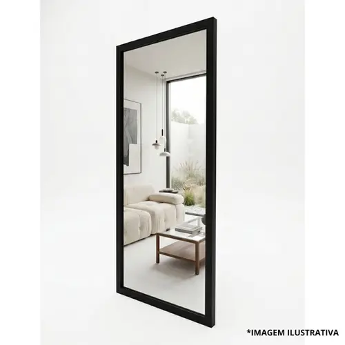 Espelho 33x73 Moldura 2x2 Preta Vipa