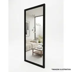 Espelho 33x73 Moldura 2x2 Preta Vipa