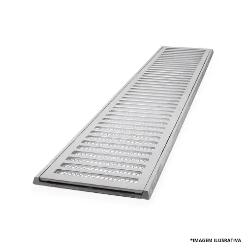 Conjunto de Alojamento 10 x 100 cm com Grelha e Suporte para Pedestre Rústico- Lg mais