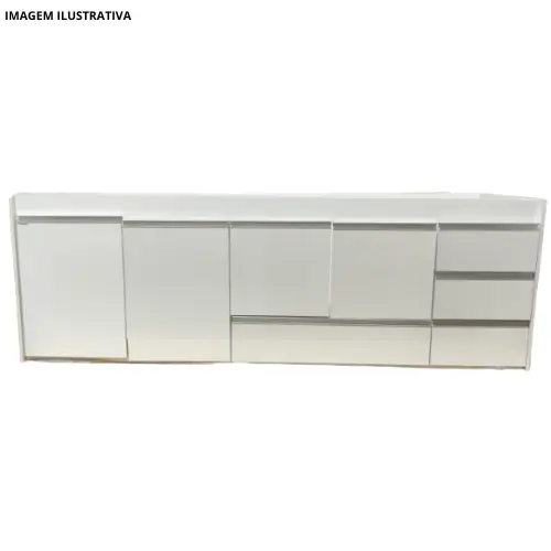 Gabinete Cozinha Ferrara 1,94mt Branco-Primatto