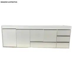 Gabinete Cozinha Ferrara 1,94mt Branco-Primatto