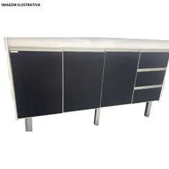 Gabinete de Cozinha Florença 1,44 m Preto – Primatto