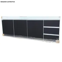 Gabinete para Cozinha Florença 1,74 MT Preto - Primatto