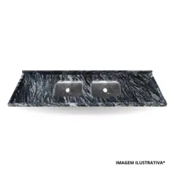 Pia De Granito Com 2 Cubas 2,00 Mts Preto Indiano-Kasa Granito